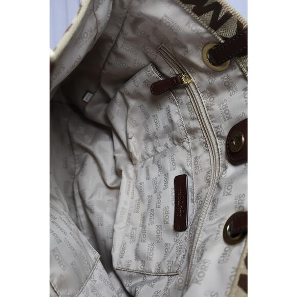 Michael Kors Tote Bag Womens Large MK Monogram Canvas Shoulder Purse Handbag - Picture 16 of 16